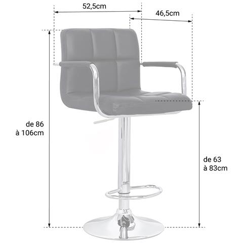 Set Di 2 Sgabelli Da Bar Neri Con Braccioli Mike - Foto 2