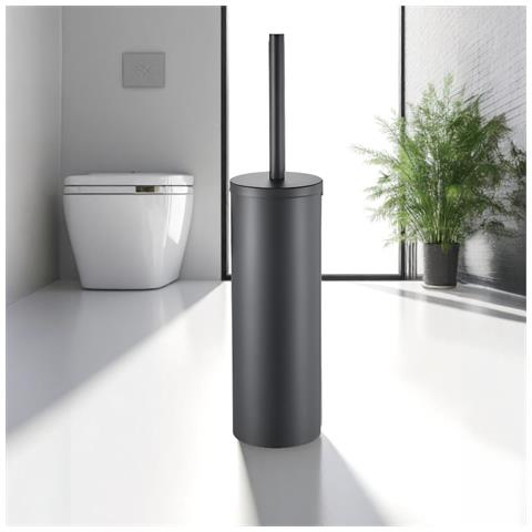 Spazzola Per Wc Autoportante Da Bagno In Acciaio Grigio Per Toilette - Foto 2