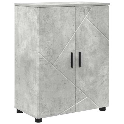 Mobile da Bagno con lo scaffale Grigio cemento 60 x 35 x 80 cm - Foto 1