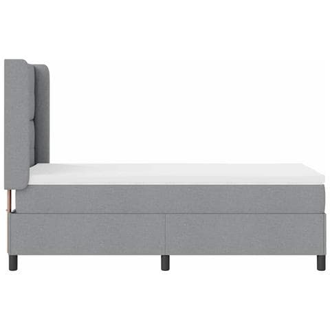 Letto a molle con materasso Grigio chiaro 100 x 200 cm Tessuto - Foto 9