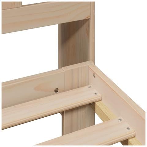 Letto Libreria senza Materasso 90x200 cm Legno Massello Pino - Foto 9