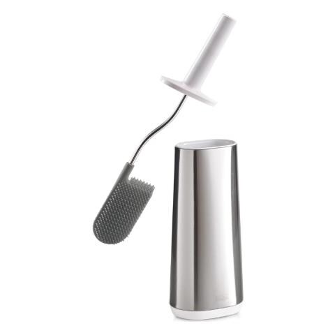 Spazzola Da Bagno In Acciaio Inossidabile Flex Design Igienico E Flessibile Testa A Forma Di D Per Pulizia Efficace E Ordine Colore Grigio Chiaro - Foto 1