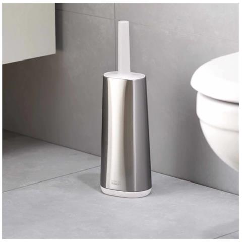 Spazzola Da Bagno In Acciaio Inossidabile Flex Design Igienico E Flessibile Testa A Forma Di D Per Pulizia Efficace E Ordine Colore Grigio Chiaro - Foto 2