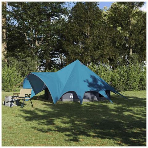 Tenda Teepee con tetto Blu e Grigio 600 x 600 x 347 cm - Foto 2