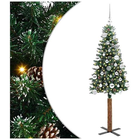 Albero di Natale snodato con 150 LED con supporto Verde 150 cm - Foto 1