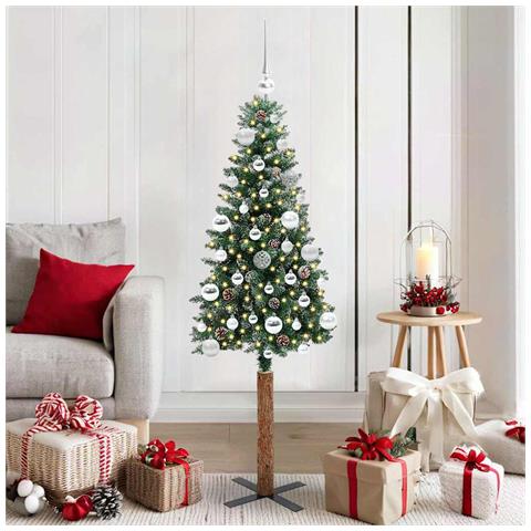 Albero di Natale snodato con 150 LED con supporto Verde 150 cm - Foto 2