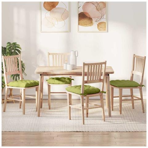 Cuscini per Seduta 2 pcs Verde chiaro 40 x 40 x 6 cm Tessuto - Foto 2