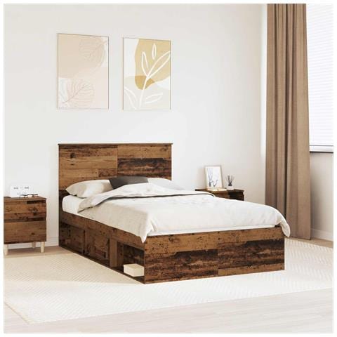 Struttura del letto Legno vecchio 120 x 190 cm Pino massello - Foto 2