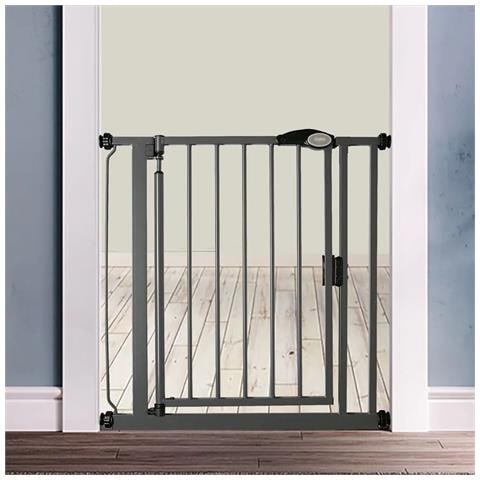 Safetots Cancelletto Per Scale A Pressione Con Chiusura Automatica, 75cm - 82cm, Grigio Ardesia - Foto 2