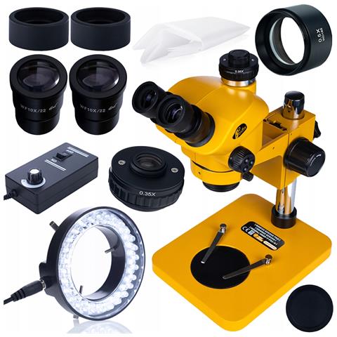 Mikroscopio Trinoculare Sirius Pro Mssp-t-ps1-o - Zoom 7-50x, Oculare Wf10x / 22, Sistema Ottico Greenough, Illuminatore Led 56x, Ideale Per Elettronica E Laboratori - Foto 1
