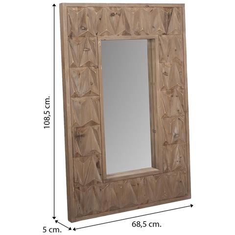 Specchio In Legno Marrone 68,5x6x108,5h - Foto 4