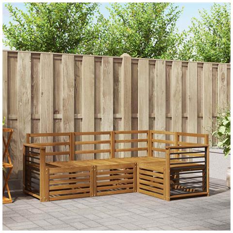 Set divani 4 pcs Naturale Legno di Acacia Massello - Foto 2