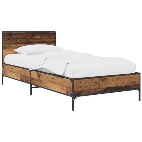 Struttura letto con testata Legno antico 80 x 200 cm - Foto 1