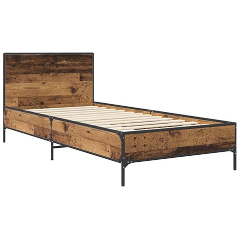 Struttura letto con testata Legno antico 80 x 200 cm - Foto 2