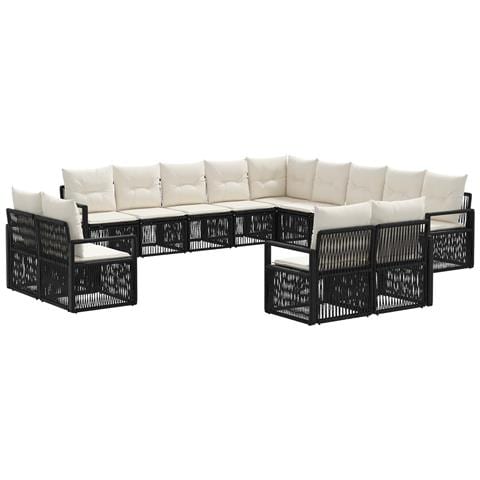 Set Divano da Giardino 13 pcs Nero polyrattan - Foto 1