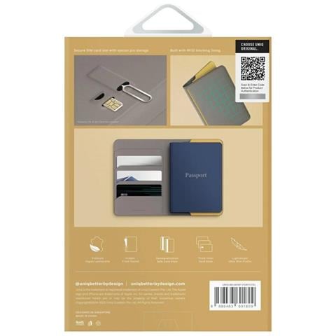 ""custodia Per Passaporto Rfid Uniq Belmont"" - Grigia /gialla - Foto 7