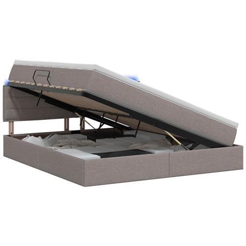 Letto con contenitore LED e materasso Tortora 180 x 200 cm - Foto 1