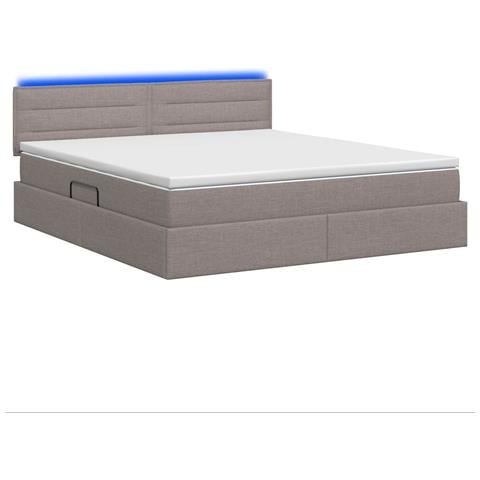 Letto con contenitore LED e materasso Tortora 180 x 200 cm - Foto 9