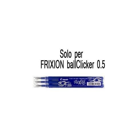 set 3 refill sfera frixionball clicker 0.5mm blu pilot - Foto 1