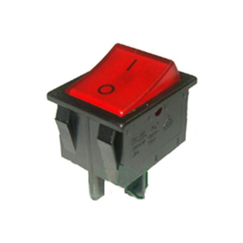 Interruttore A Bilanciere Bipolare Luminoso Rosso 16a 4 Contatti 26x22mm - Foto 1