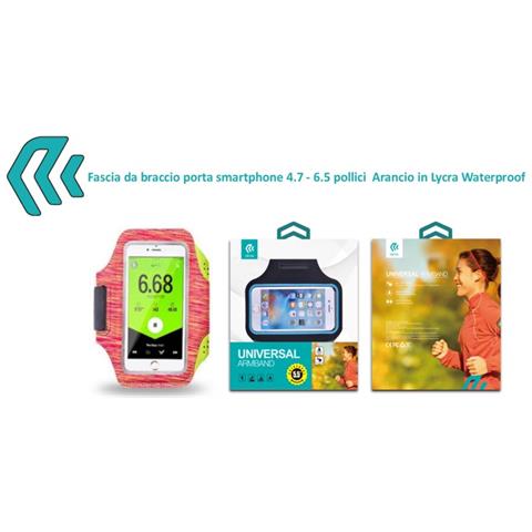 Fascia Da Braccio Porta Smartphone 4.7 - 6.5 Pollici Arancio - Foto 1