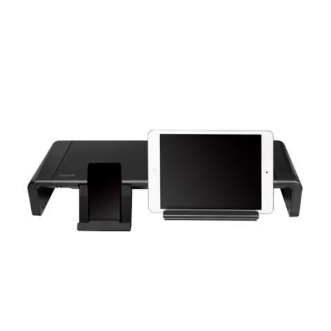 Supporto Per Monitor Ergonomico Larghezza Regolabile 420 - 520 Mm Nero - Foto 2