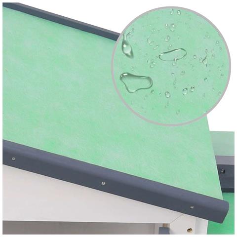 Conigliera per Esterni Grande Grigia e Bianca 145x45x84cm Legno - Foto 6