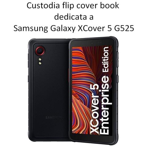 Smart Book Custodia Poket Silicone Flip Cover Case Per Samsung Galaxy Xcover 5 G525 Blu - Foto 2