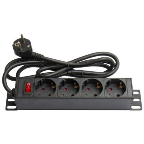 Alcasa Gc-n0075 Prolunghe E Multiple Interno 4 Presa (e) Ac Nero, Rosso - Foto 1