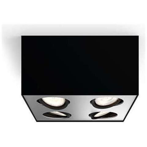 Applique Led Quadrupla Warmglow 18w Box Nero 100x202x202 Mm Metallo - Foto 1