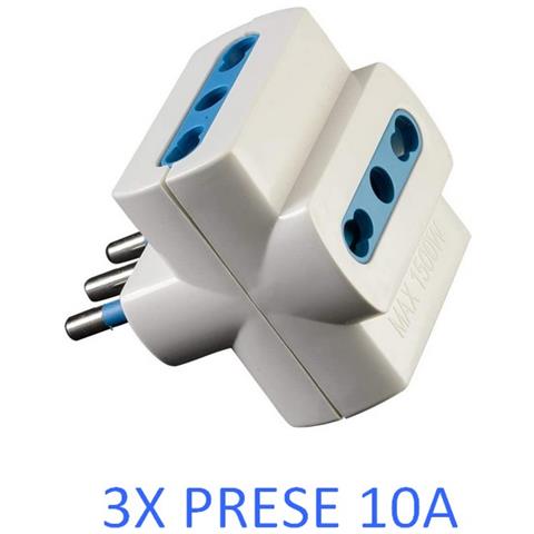 Sl1025a Presa Multipla Adattatore Con Spina 10a + 3 Prese 10a White - Foto 2