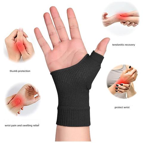 Guanti Compressivi Con Supporto Per Polso E Pollice 1 Paio Black - Foto 4