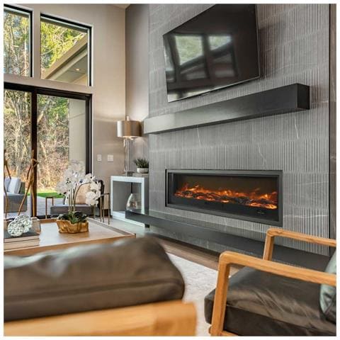 Caminetto Ispica Caminetto Elettrico Da Incasso Lungo 108 Cm Da 1500w Nero Perfetto Da Incassare Completamente A Filo Muro In Mobili In Legno Pareti In Cartongesso E Pareti Attrezzate In Legno - Foto 1