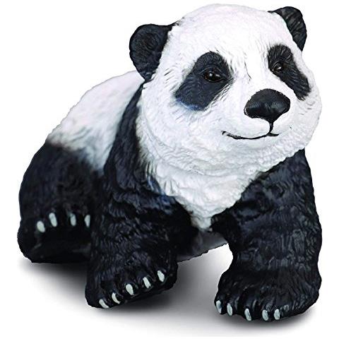 Wild Life Cucciolo Di Panda Gigante (seduto) Figura Giocattolo In Miniatura - Modello Autentico Dipinto A Mano - Foto 1