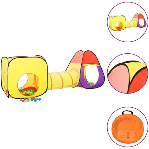 Tenda Da Gioco Per Bambini 250 Palline Multicolore 255x80x100cm - Foto 1