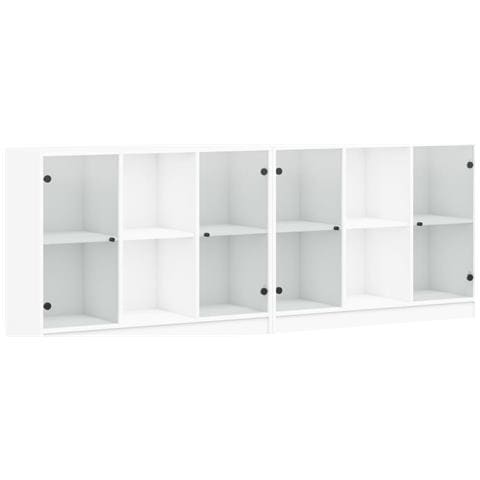 Libreria Con Ante Bianca 204x37x75 Cm In Legno Multistrato - Foto 2