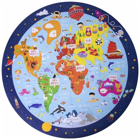 Puzzle Apli World Map Circolare 48 Pezzi 50 Cm - Foto 6