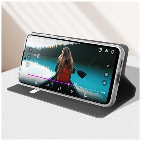 Custodia Per Samsung Galaxy S24 Copertina Portacarte Supporto Video, Nero - Foto 5