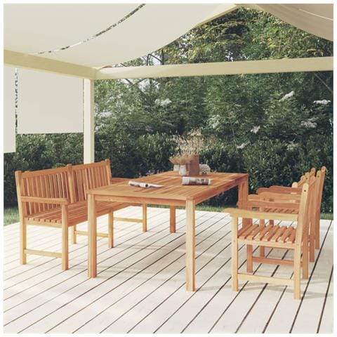 Set Da Pranzo Per Giardino 4 Pz In Legno Massello Di Teak - Foto 8