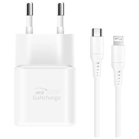 Caricabatterie Ultraveloce Gan Usb-c 35w Con Cavo Lightning Da 1,2 M, Bianco - Foto 2