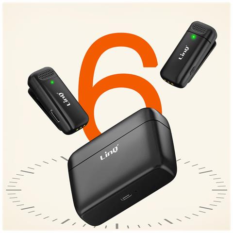 Microfono Lavalier Senza Fili Connettore Lightning Riduzione Rumore, Nero - Foto 5