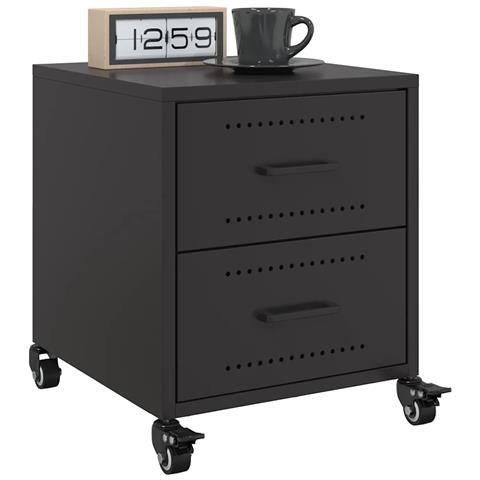 Comodini 2 pz Neri 36x39x43,5 cm in Acciaio - Foto 10