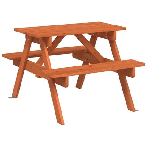Tavolo Da Picnic Per 4 Bambini Con Foro Ombrellone Legno Abete - Foto 2