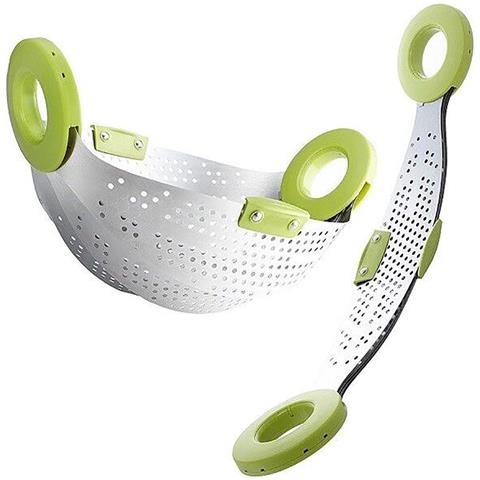 Colapasta Scolapasta Pieghevole Vaporiera Cola Pasta Cucina Campeggio Mare - Foto 1