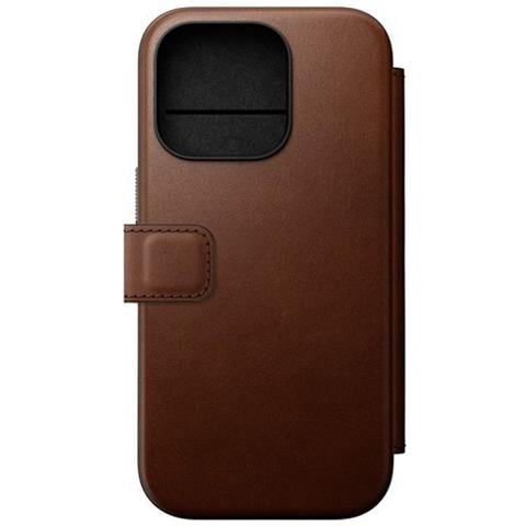 Custodia Magsafe Per Iphone 16 Pro Folio Modern Portacarte In Pelle, Marrone - Foto 1