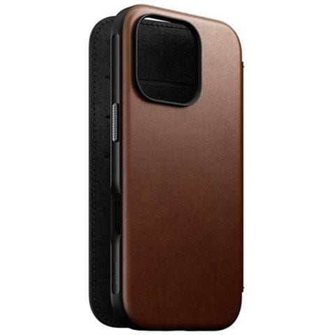Custodia Magsafe Per Iphone 16 Pro Folio Modern Portacarte In Pelle, Marrone - Foto 2