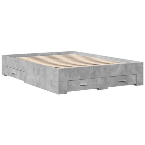 Giroletto Cassetti Grigio Cemento 135x190 Cm Legno Multistrato - Foto 2