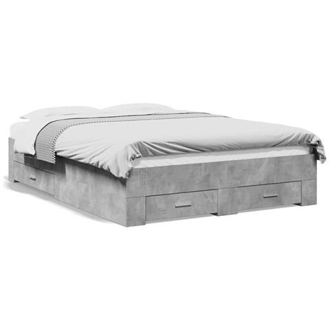 Giroletto Cassetti Grigio Cemento 135x190 Cm Legno Multistrato - Foto 1