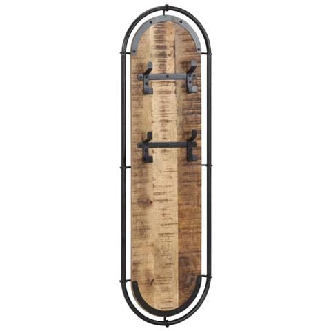Appendiabiti Da Parete Con 4 Ganci 2pz Legno Massello Di Mango - Foto 2