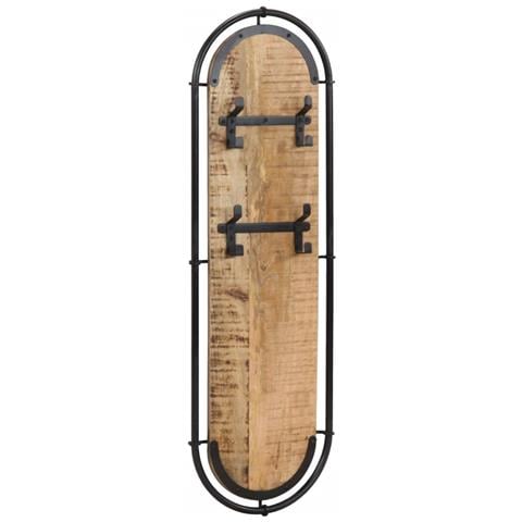 Appendiabiti Da Parete Con 4 Ganci 2pz Legno Massello Di Mango - Foto 3